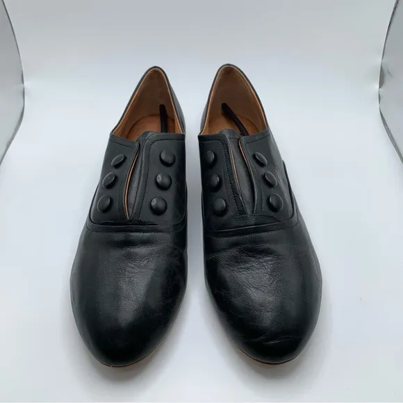 NWB Miz Mooz SZ39 US 8.5 KAIA Loafers flats Slip On Low Heels Black Leather 2781