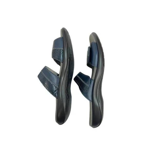 NWB! SAS Nudu Slide Sandals Navy 10.5 (WW) Double Wide