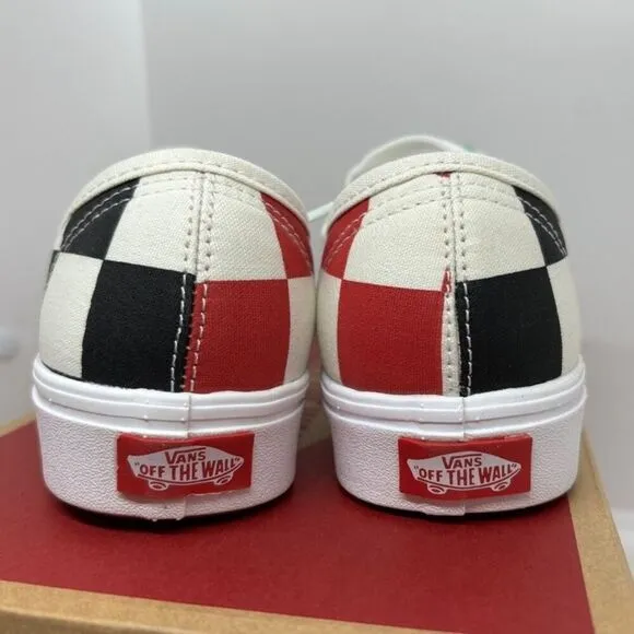 NWB VANS Red Black Half Big Checker Canvas Sneakers Comfycush W 7 M 5.5