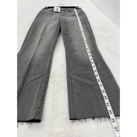 NWD L’AGENCE Size 25 Kendra Cropped Distressed High-rise Flared Jeans Grey