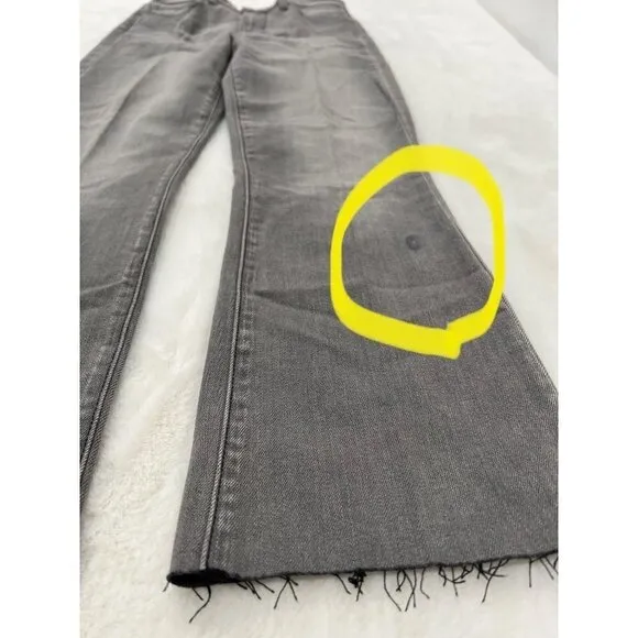 NWD L’AGENCE Size 25 Kendra Cropped Distressed High-rise Flared Jeans Grey