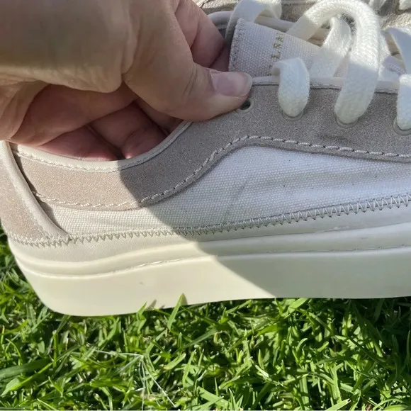 NWOB All Saints Women’s Milla Leather   Canvas Low Top Sneakers Size 10