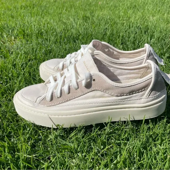 NWOB All Saints Women’s Milla Leather   Canvas Low Top Sneakers Size 10