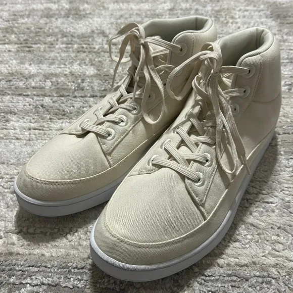 NWOB Allbirds Men’s Sz 12 Natural White Canvas Pacer Mids Sneakers