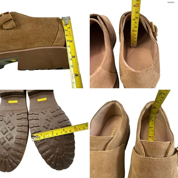 NWOB Cole Haan Greenwich Monk Strap Golden Toffee Suede Loafers Size 9.5B
