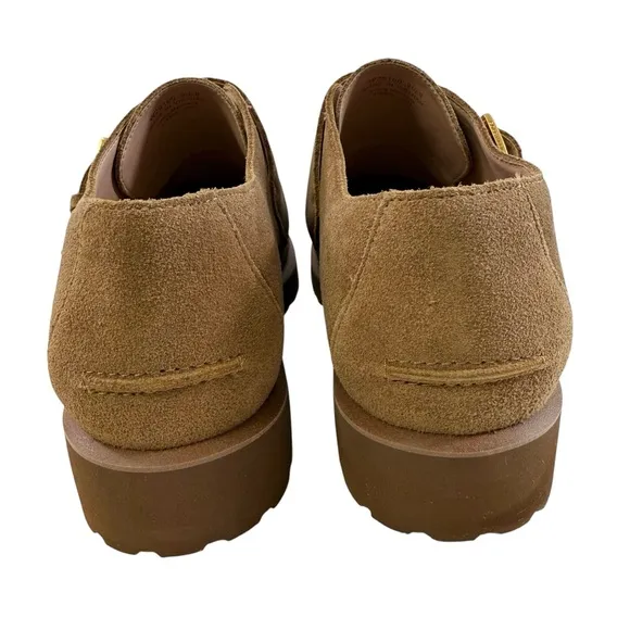 NWOB Cole Haan Greenwich Monk Strap Golden Toffee Suede Loafers Size 9.5B