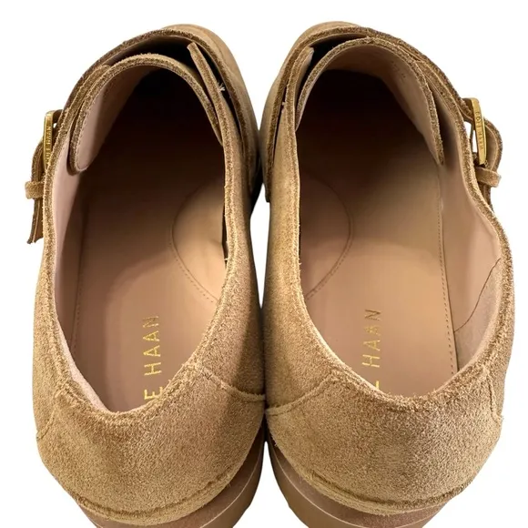 NWOB Cole Haan Greenwich Monk Strap Golden Toffee Suede Loafers Size 9.5B