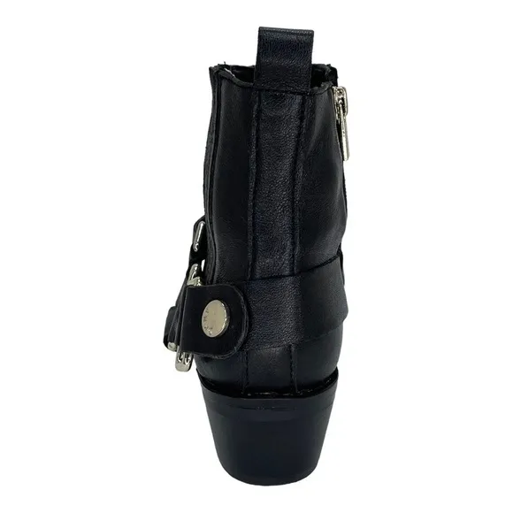 NWOB DKNY Mina Black Leather Womens Ankle Boots Size 6M