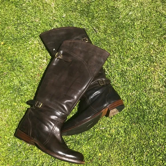 NWOB Frye Dorado Riding Dark Brown Boots