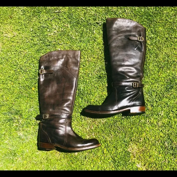 NWOB Frye Dorado Riding Dark Brown Boots
