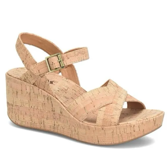 NWOB Korks Denica Crisscross Strap Cork Platform Wedge Sandals Women’s Size 9M