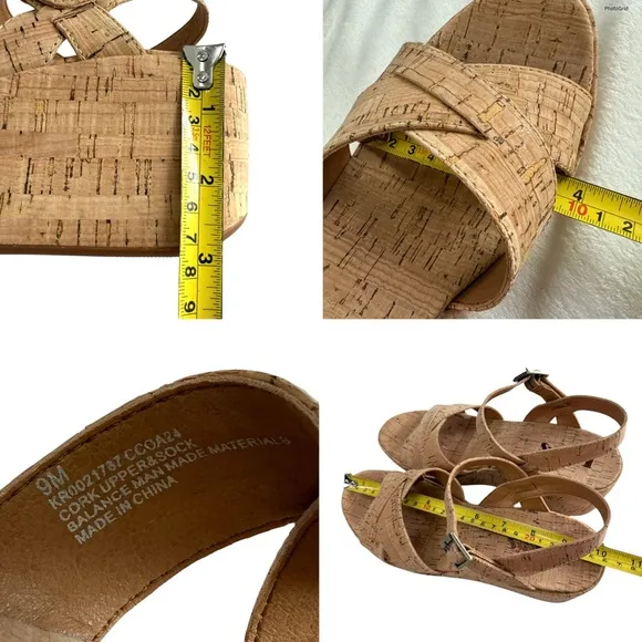 NWOB Korks Denica Crisscross Strap Cork Platform Wedge Sandals Women’s Size 9M