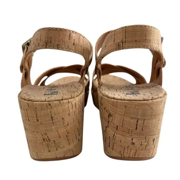 NWOB Korks Denica Crisscross Strap Cork Platform Wedge Sandals Women’s Size 9M