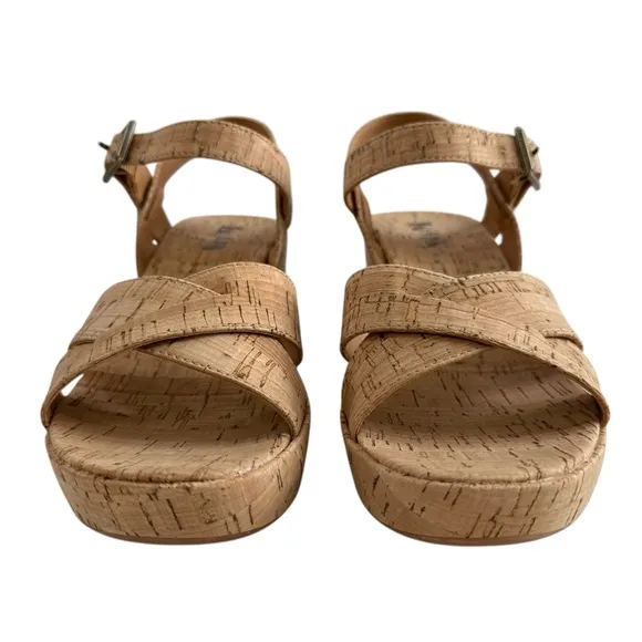 NWOB Korks Denica Crisscross Strap Cork Platform Wedge Sandals Women’s Size 9M