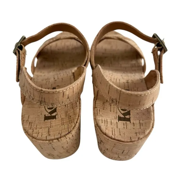 NWOB Korks Denica Crisscross Strap Cork Platform Wedge Sandals Women’s Size 9M