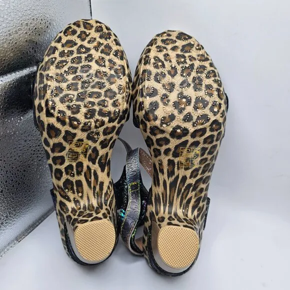 NWOB L'Artiste Wildcat Sandals Black Multi Size US 9 EU 40