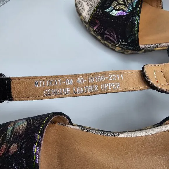 NWOB L'Artiste Wildcat Sandals Black Multi Size US 9 EU 40