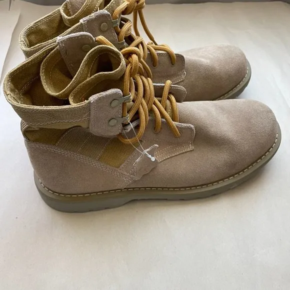 NWOB Parrazzo Mens Tan Suede Desert Combat Boots Size 13