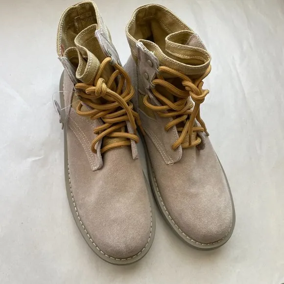 NWOB Parrazzo Mens Tan Suede Desert Combat Boots Size 13