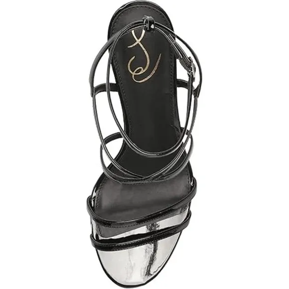NWOB Sam Edelman Delanie Black Patent Leather Strappy High Heel Sandals size 8.5