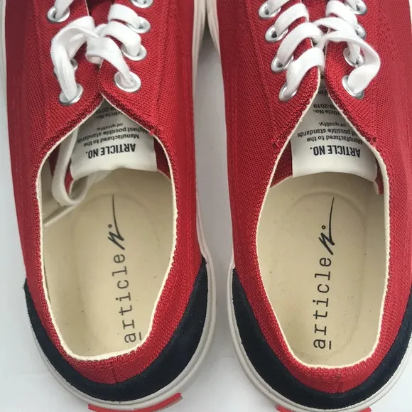 NWOT Article No. 1007 Red Canvas Sneakers