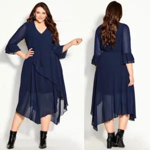 NWOT CIty Chic Hidden Treasure Maxi Dress in Navy, Size 14