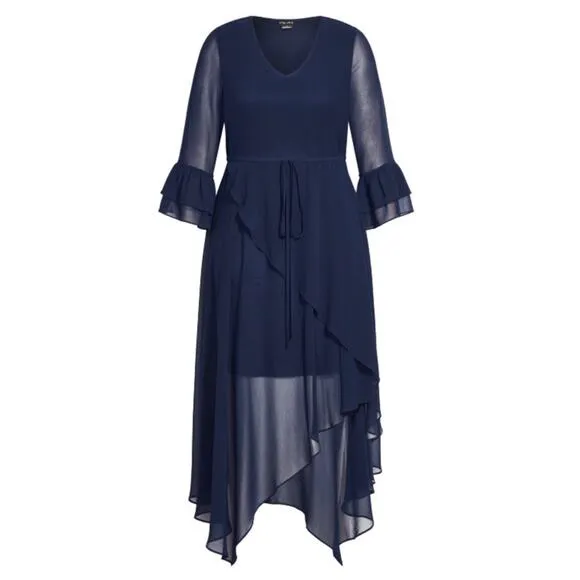 NWOT CIty Chic Hidden Treasure Maxi Dress in Navy, Size 14