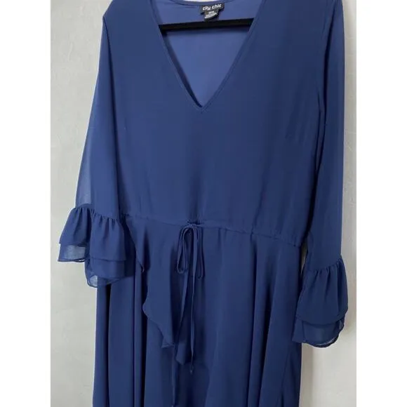 NWOT CIty Chic Hidden Treasure Maxi Dress in Navy, Size 14