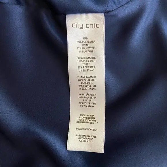 NWOT CIty Chic Hidden Treasure Maxi Dress in Navy, Size 14