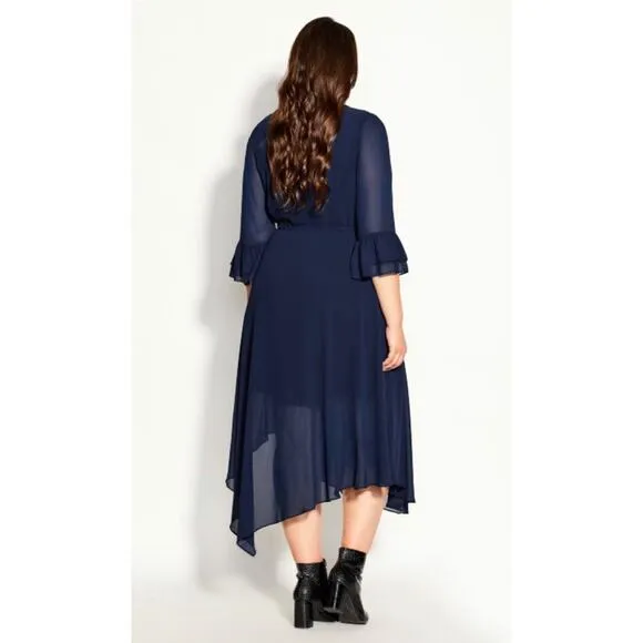 NWOT CIty Chic Hidden Treasure Maxi Dress in Navy, Size 14