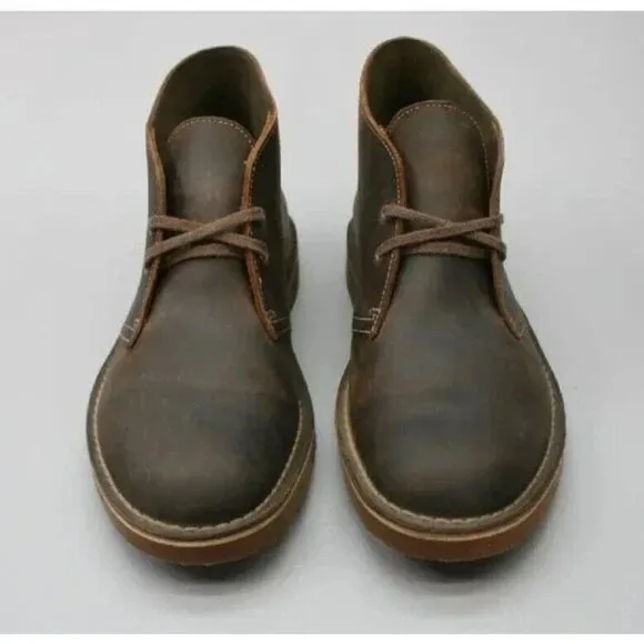 NWOT Clarks Bushacre 2 Brown Beeswax Leather Chukka Desert Ankle Boots size 7