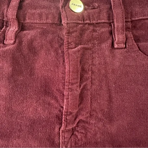 NWOT FRAME Le Mini Skirt – Bordeaux Corduroy | Size 23 | LMSKCD523