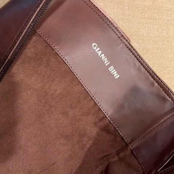 NWOT Gianni Bini Knee High Riding Boot Embroidered Brown Women’s 5.5 Roades