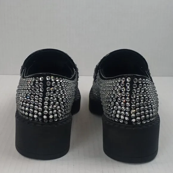 NWOT Jeffrey Campbell Library Rhinestone Slip On Loafers