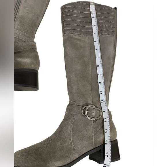 NWOT Marc Fisher Calf Leather Taupe Tall Boots Size 7 1/2 M
