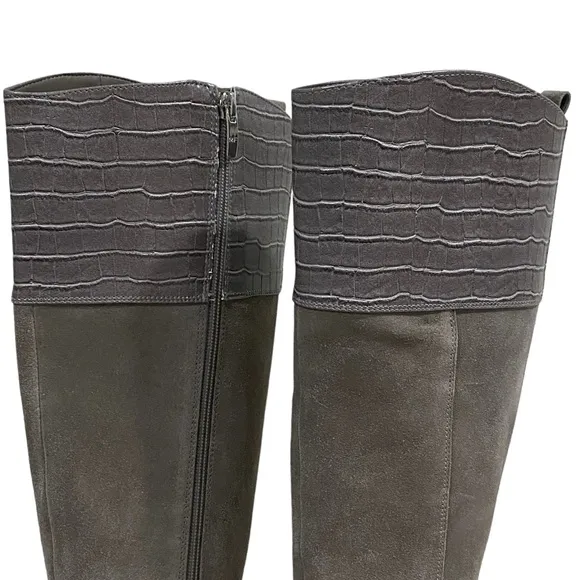 NWOT Marc Fisher Calf Leather Taupe Tall Boots Size 7 1/2 M