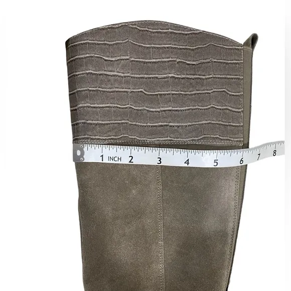 NWOT Marc Fisher Calf Leather Taupe Tall Boots Size 7 1/2 M