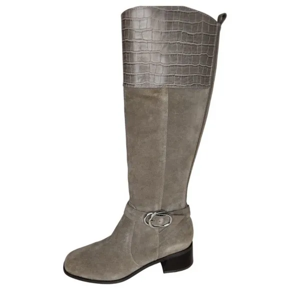 NWOT Marc Fisher Calf Leather Taupe Tall Boots Size 7 1/2 M