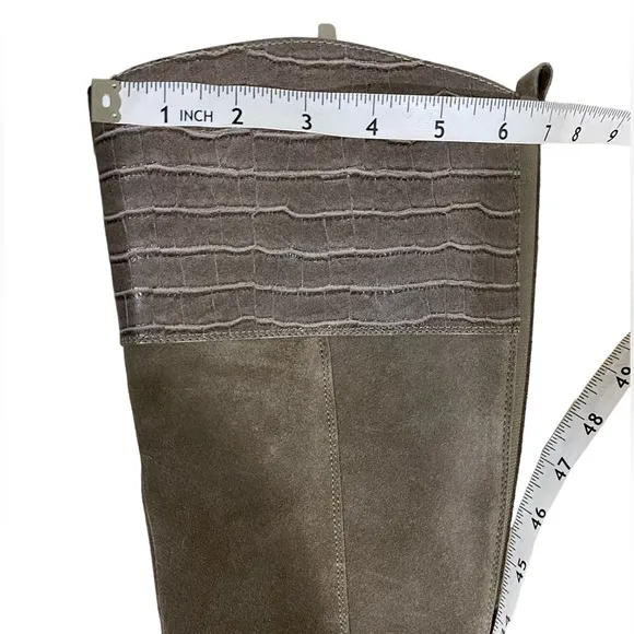 NWOT Marc Fisher Calf Leather Taupe Tall Boots Size 7 1/2 M