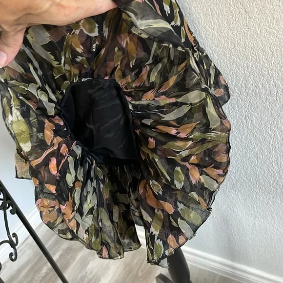 NWOT Missoni Italy 100% Silk Layered Ruffle Floral Watercolor Skirt 40 US 4