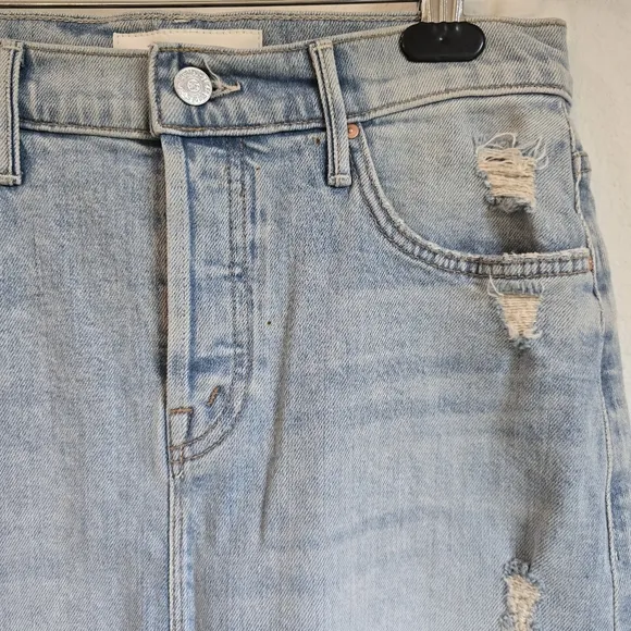 NWOT Mother Vagabond Midi Frayed Hem Skirt 27