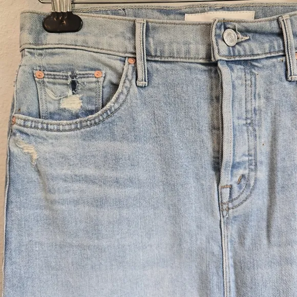 NWOT Mother Vagabond Midi Frayed Hem Skirt 27