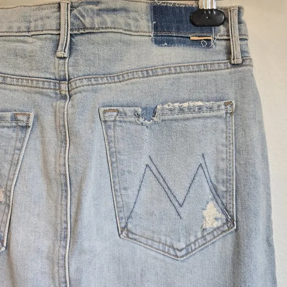NWOT Mother Vagabond Midi Frayed Hem Skirt 27