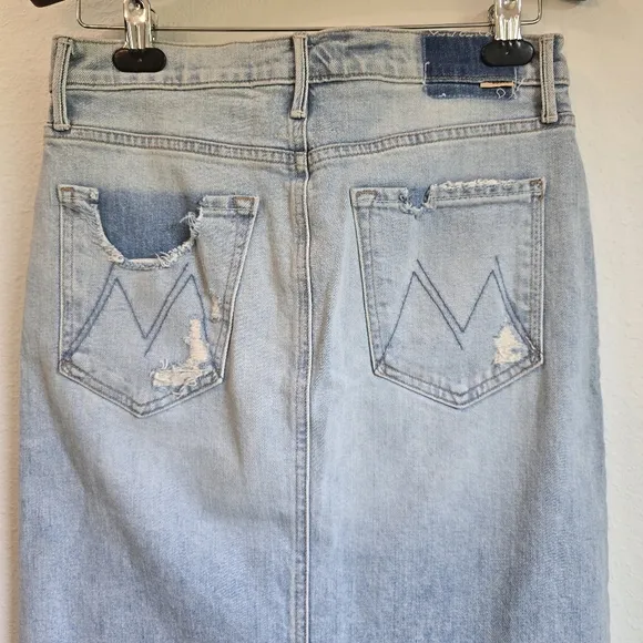 NWOT Mother Vagabond Midi Frayed Hem Skirt 27
