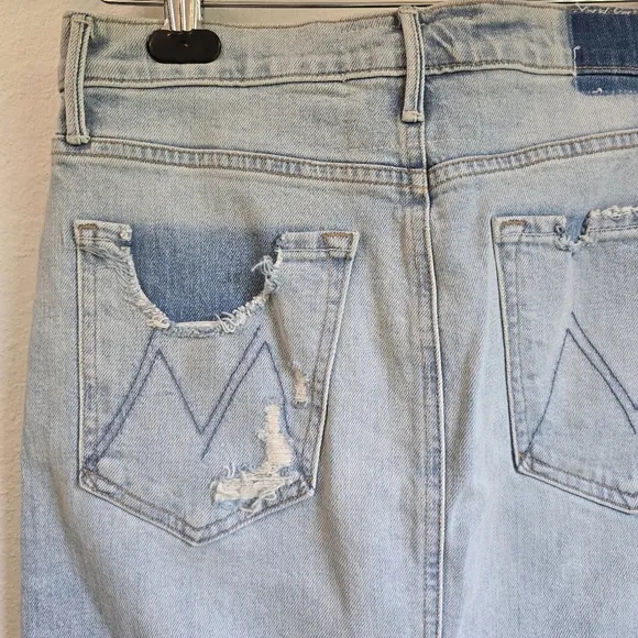 NWOT Mother Vagabond Midi Frayed Hem Skirt 27