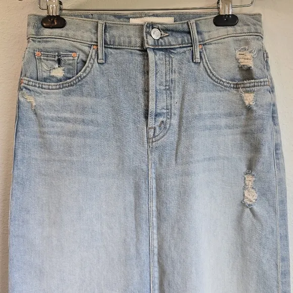 NWOT Mother Vagabond Midi Frayed Hem Skirt 27