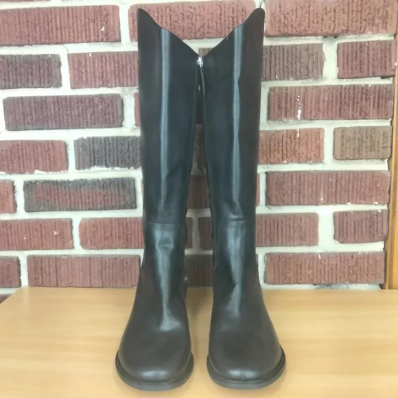 NWOT Nordstrom Rack Meadow Vegan Leather 18&quot; Riding Boots in Black Sz. 9