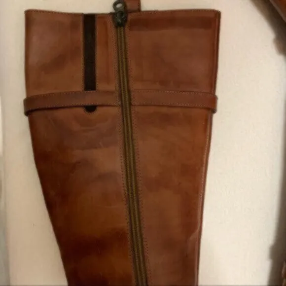 NWOT Nursace Leather Mid-Calf Riding Side Zipper Ankle Boots