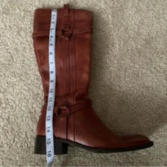 NWOT Nursace Leather Mid-Calf Riding Side Zipper Ankle Boots
