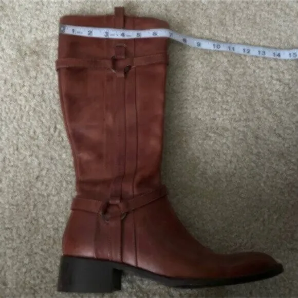 NWOT Nursace Leather Mid-Calf Riding Side Zipper Ankle Boots